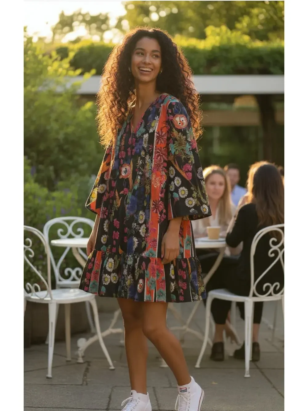 Cynthia Rowley Pleated Button Up Flutter Sleeve Dress Multi Size Medium Long - Picture 1 of 11